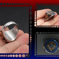 Мъжки  Масонски стоманен пръстен Stainless Steel 316L, снимка 7 - Пръстени - 28311614