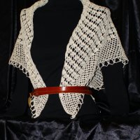 Ръчно плетен на една кука шал /плетиво подарък hand made/, снимка 6 - Шалове - 35141588
