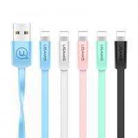 USB Lightning кабел USAMS US-SJ199 U2 Flat Data Cable 1.2m, снимка 1 - USB кабели - 33172399