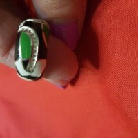  Намалявям  пръстен с пъстър емайл, снимка 2 - Пръстени - 32563540
