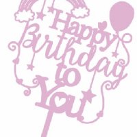 Happy Birthday To You дъга балон пластмасов топер табела за торта рожден ден , снимка 2 - Други - 32403721