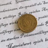 Райх монета - Германия - 10 пфенига | 1924г.; серия A, снимка 1 - Нумизматика и бонистика - 29025325
