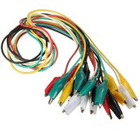 Цветни кабели тип крокодил, 10 броя в комплект / големи, снимка 3 - Други инструменти - 43828527