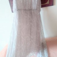 Туника рокля лятна S M L XL универсален р. рози светлосива асиметрична, снимка 2 - Рокли - 33398651