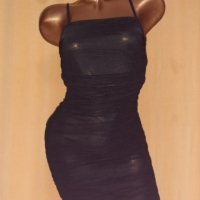XS/S Черна рокля с презрамки , снимка 4 - Рокли - 43374722