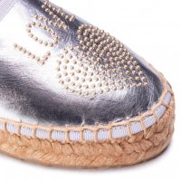 LOVE MOSCHINO № 38 🍊 Дамски еспадрили ест кожа "SILVER METALLIC" нови с кутия, снимка 7 - Дамски ежедневни обувки - 40339952