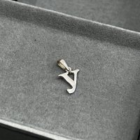 Сребърна висулка буква от азбуката "У" , снимка 1 - Колиета, медальони, синджири - 43808219
