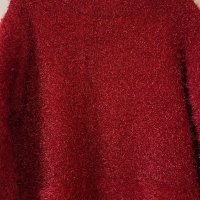 H&M Червен пуловер XS размер с нишки❤️❤️❤️❤️❤️ , снимка 3 - Блузи с дълъг ръкав и пуловери - 43714861