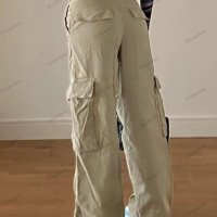 Дамски американски модерни дънкови панталони със средна талия и много джобове , снимка 3 - Панталони - 39732615