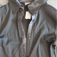 Блуза - риза с яка от сатен, снимка 3 - Блузи с дълъг ръкав и пуловери - 28406447