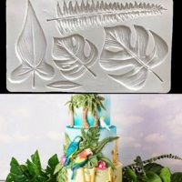 Големи тропически листа папрат силиконов молд форма за декор украса торта фондан шоколад и др, снимка 1 - Форми - 32829003