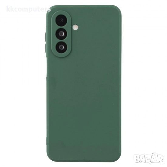 Силиконов кейс iPaky матиран и Протктор За Samsung Galaxy A17, Тъмнозелен, снимка 1