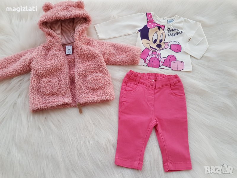 Дънки и нова блуза  0-3 месеца, снимка 1