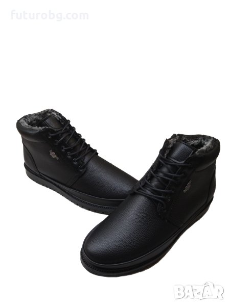 Елегантни мъжки боти в черен цвят водоустойчиви, снимка 1