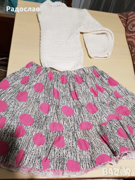 Детски комплект за момиче блуза и пола 3-4 год, снимка 1