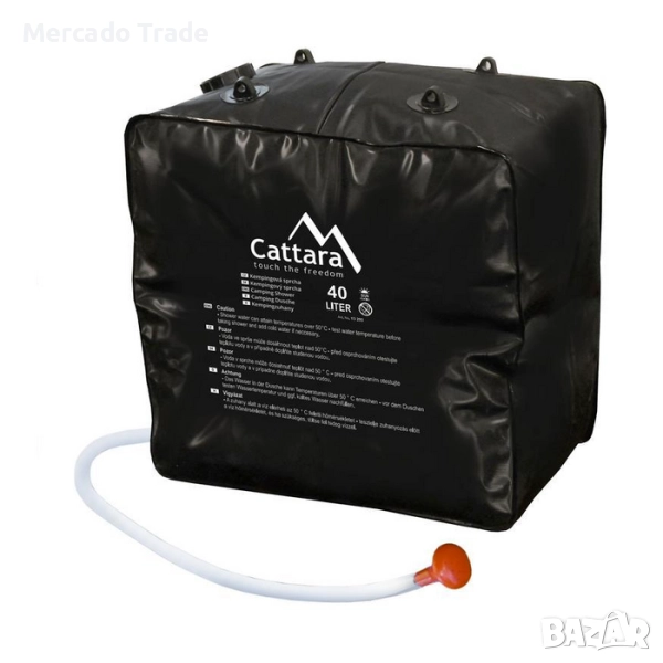 Мобилен соларен душ Mercado Trade, 40л., PVC, Черен, снимка 1