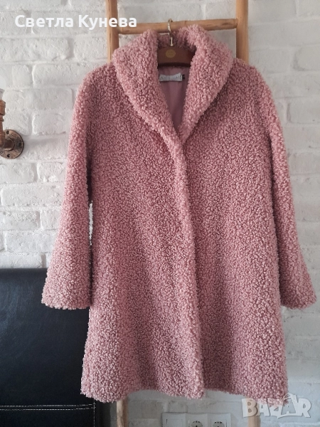 Дамско палто в цвят пепел от рози, снимка 1