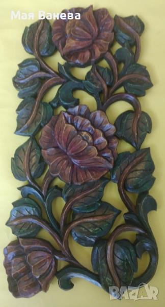 Дърворезбовани цветя, снимка 1