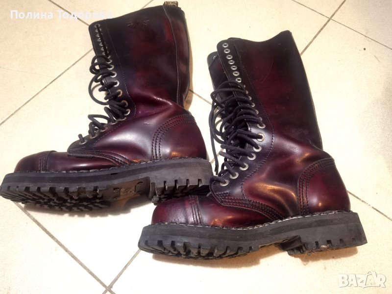 Високи кубинки STEEL в тъмно червено и черно, номер 36, снимка 1