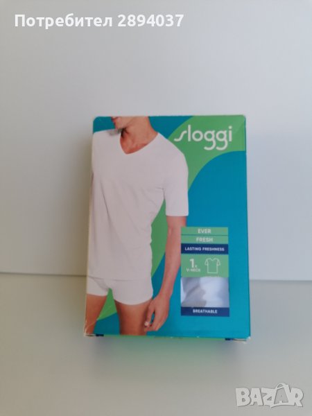 лукс Дишаща Ever Fresh бяла мъжка тениска с V образно деколте размер М, немска, снимка 1