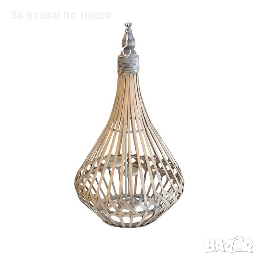 Дървен свещник-фенер, тип круша, Ф39*74см Код P1279, снимка 1