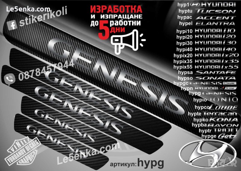 ПРАГОВЕ карбон HYUNDAI Genesis фолио стикери hypg, снимка 1