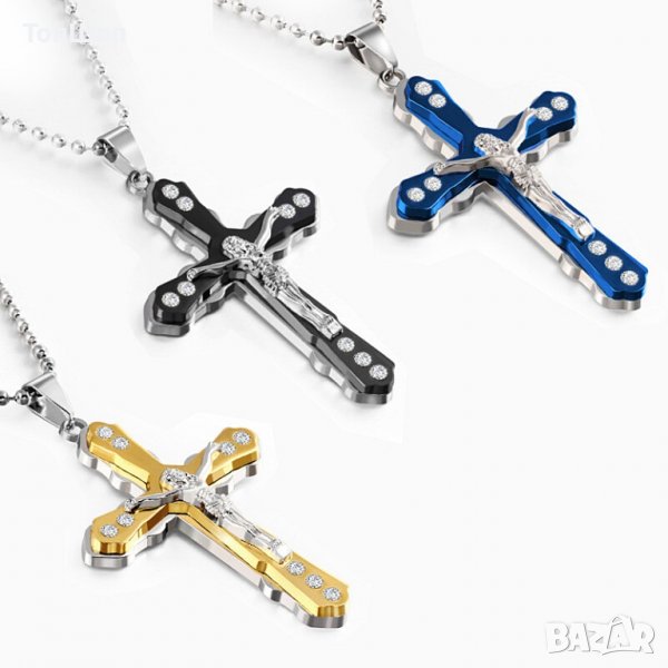 Кръст колие с камъни - 3 модела, снимка 1