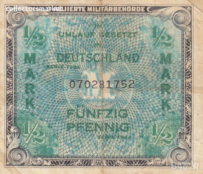 ½ марка 1944, Германия, снимка 1
