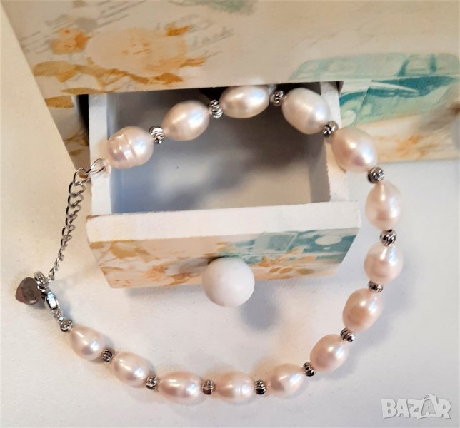 Перлена гривна със сребро, снимка 1