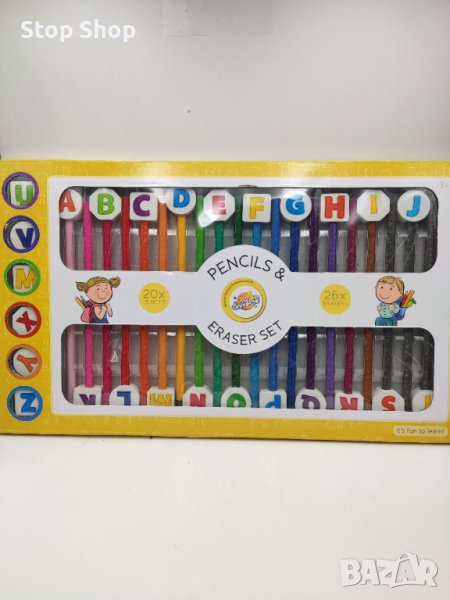 Сет цветни моливи и гумички 46 броя , снимка 1