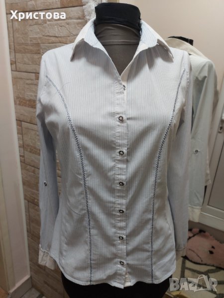 Спортно-елегантна риза в синьо и бяло - 12,00лв., снимка 1