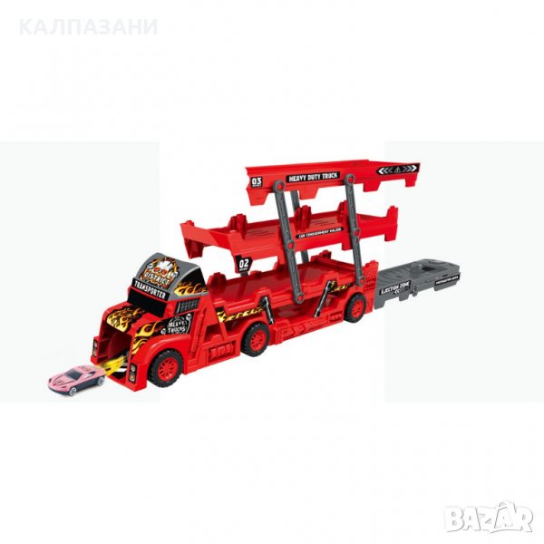 Камион автовоз изстрелвачка Transporter с 6 колички 2202C0013, снимка 1