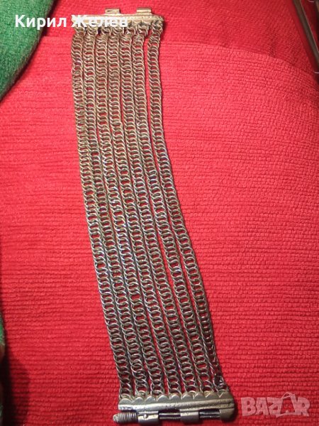 19 век сребърна сачанена възрожденска ПЛЕТКА ГРИВНА ЕТНО НАКИТ за НОСИЯ с ЩИФТ МАЙСТОРСКО БИЖУ 22282, снимка 1