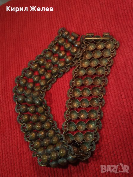 19 ВЕК ВЪЗРОЖДЕНСКА БРОНЗОВА ОРНАМЕНТИРАНА ЕТНОГРАФСКА ГРИВНА МАЙСТОРСКА РАБОТА НАКИТ за НОСИЯ 25319, снимка 1