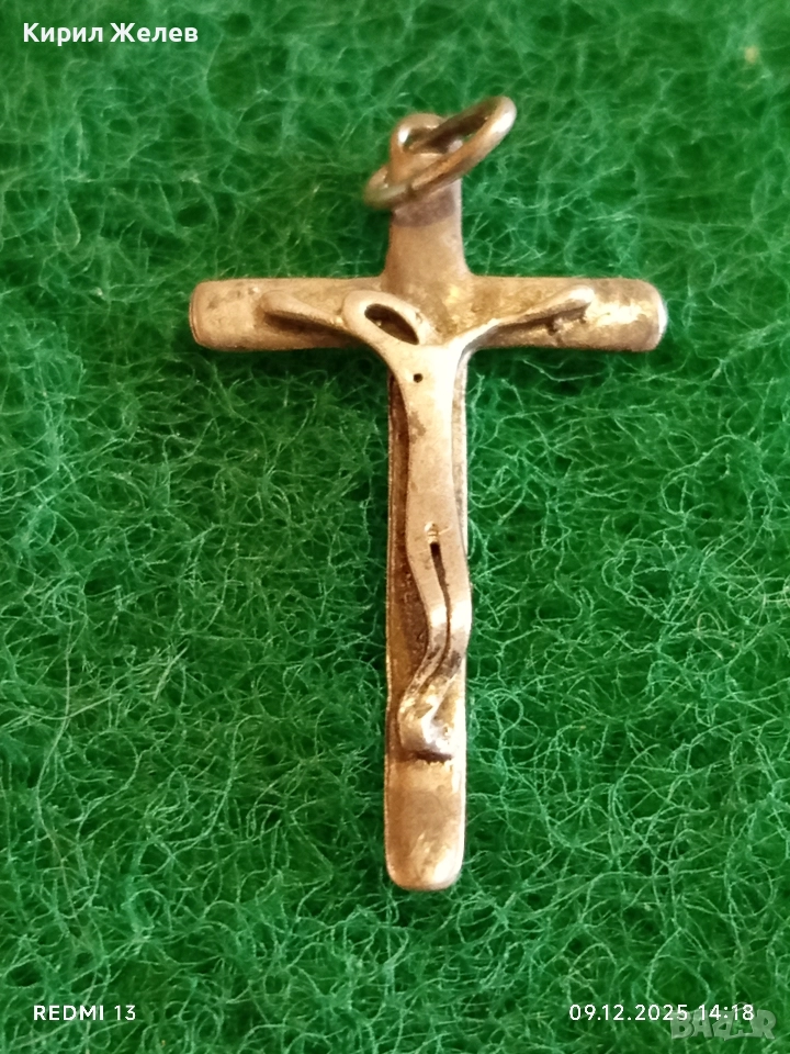 Сребърен кръст висулка майсторска ръчна изработка 52467, снимка 1