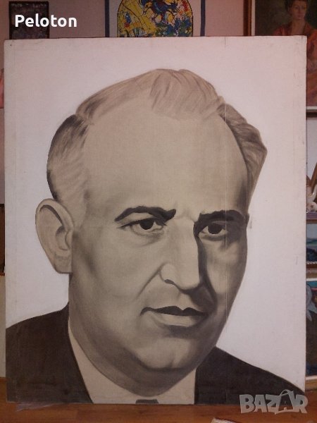 портрет на Тодор Живков, размер 150/130см , снимка 1