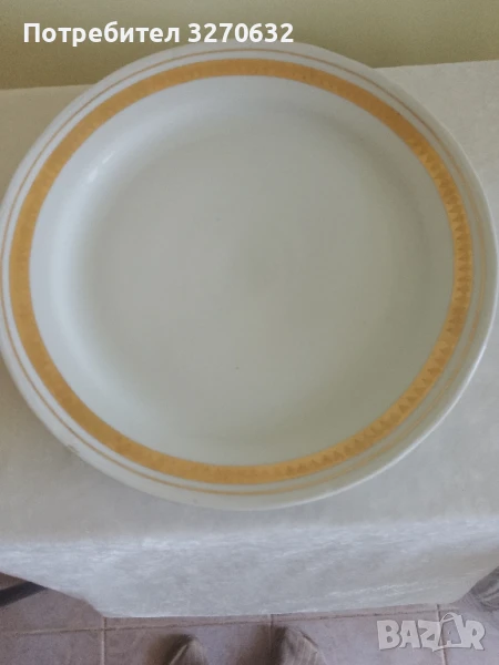 Порцеланово плато златен кант Дянко Стефанов, снимка 1