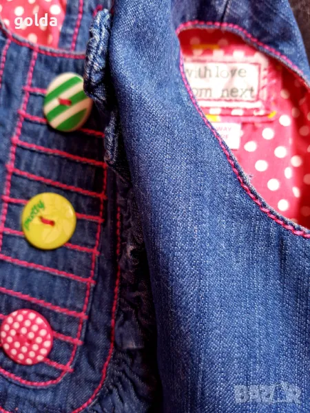 Дънкова рокля  NEXT за бебе 3-6мес, снимка 1