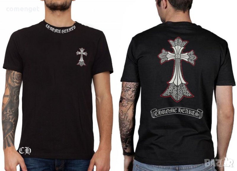 ХИТ! Мъжки тениски с CHROME HEARTS принт! Поръчай модел С ТВОЯ идея!, снимка 1