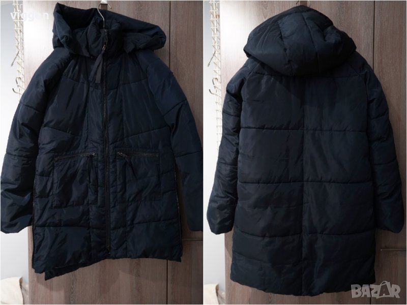 Оригинално модерно пухено яке на Armani Jeans. Размер S. Цвят син., снимка 1