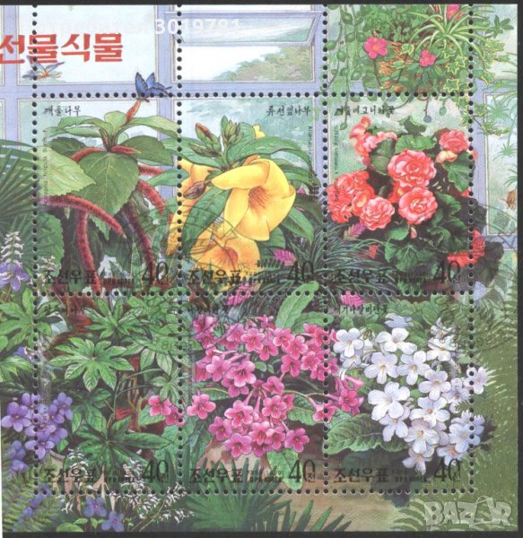 Клеймован блок Флора Цветя 1999 от  Северна Корея    , снимка 1