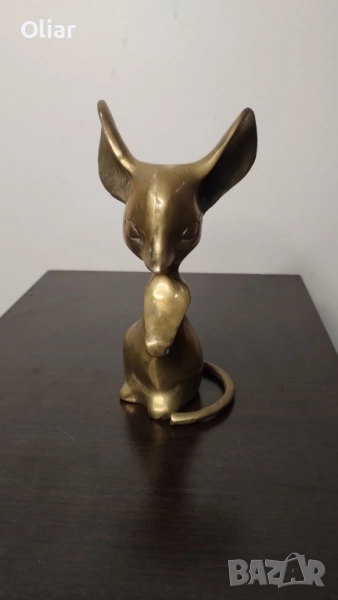 Много симпатична и нестандартна фигурка на мишле с големи уши. Бронз., снимка 1