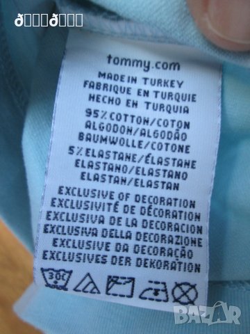 Памучна блуза Tommy Hilfiger бледо синя, снимка 4 - Блузи с дълъг ръкав и пуловери - 27022739