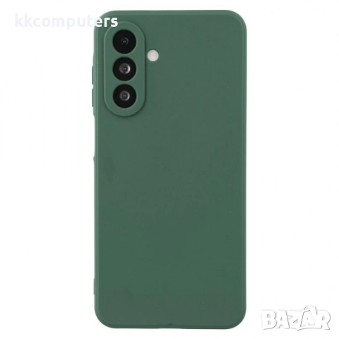 Силиконов кейс iPaky матиран и Протктор За Samsung Galaxy A17, Тъмнозелен