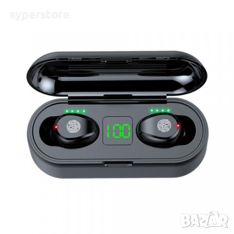 Слушалки Блутут тапи Digital One SP00477 F9 с дисплей за зареждане черни безжични блутут