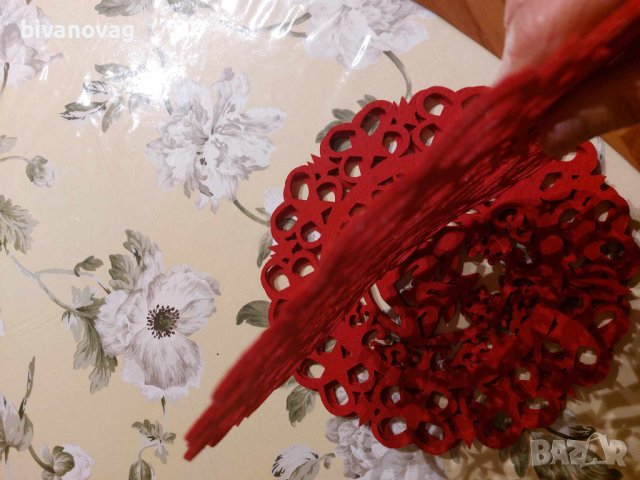 Коледни подложки за хранене червени 4БРОЯ, снимка 3 - Покривки за маси - 43355324