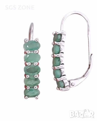 Обеци сребро 925 с естествен РУБИН, САПФИР, ИЗУМРУД, снимка 6 - Обеци - 51272555