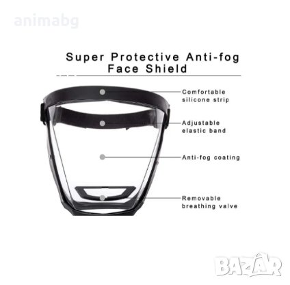ANIMABG Прозрачна защитна маска за цялото лице, Прахоустойчива, Широка употреба, Черна, снимка 5 - Други инструменти - 43824080