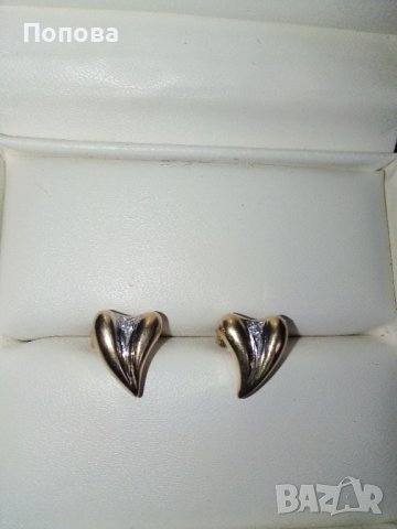 Руски златни обеци  с диаманти, снимка 7 - Обеци - 39648406