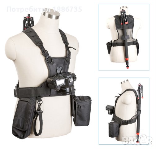 Носеща фотографска жилетка-колан  Sevenoak SK-MSP01 за двe тела, снимка 3 - Чанти, стативи, аксесоари - 39137518